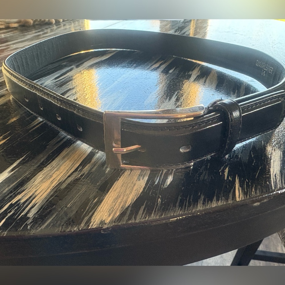 Black leather belt size 34